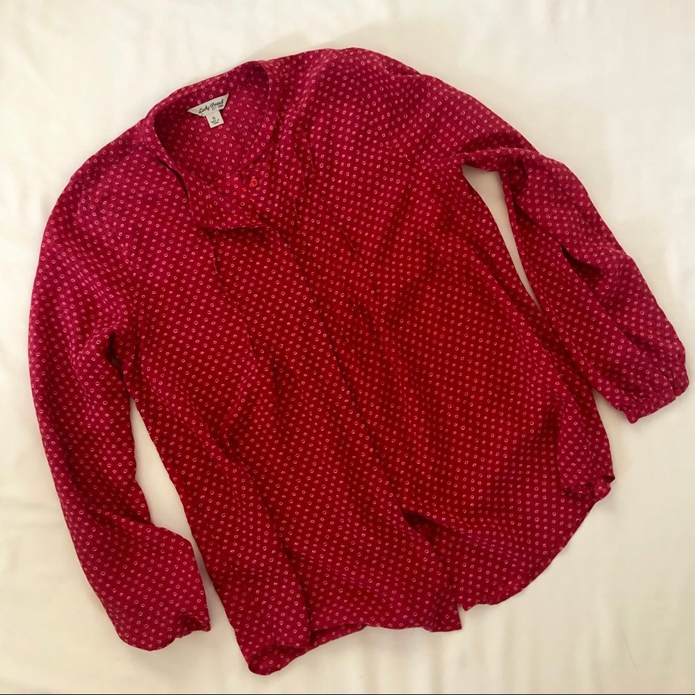 Lucky Brand | NWOT Red Silk Blouse